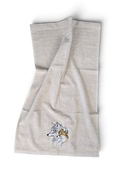 Besticktes Frotteehandtuch „Fuchs & Wolf“